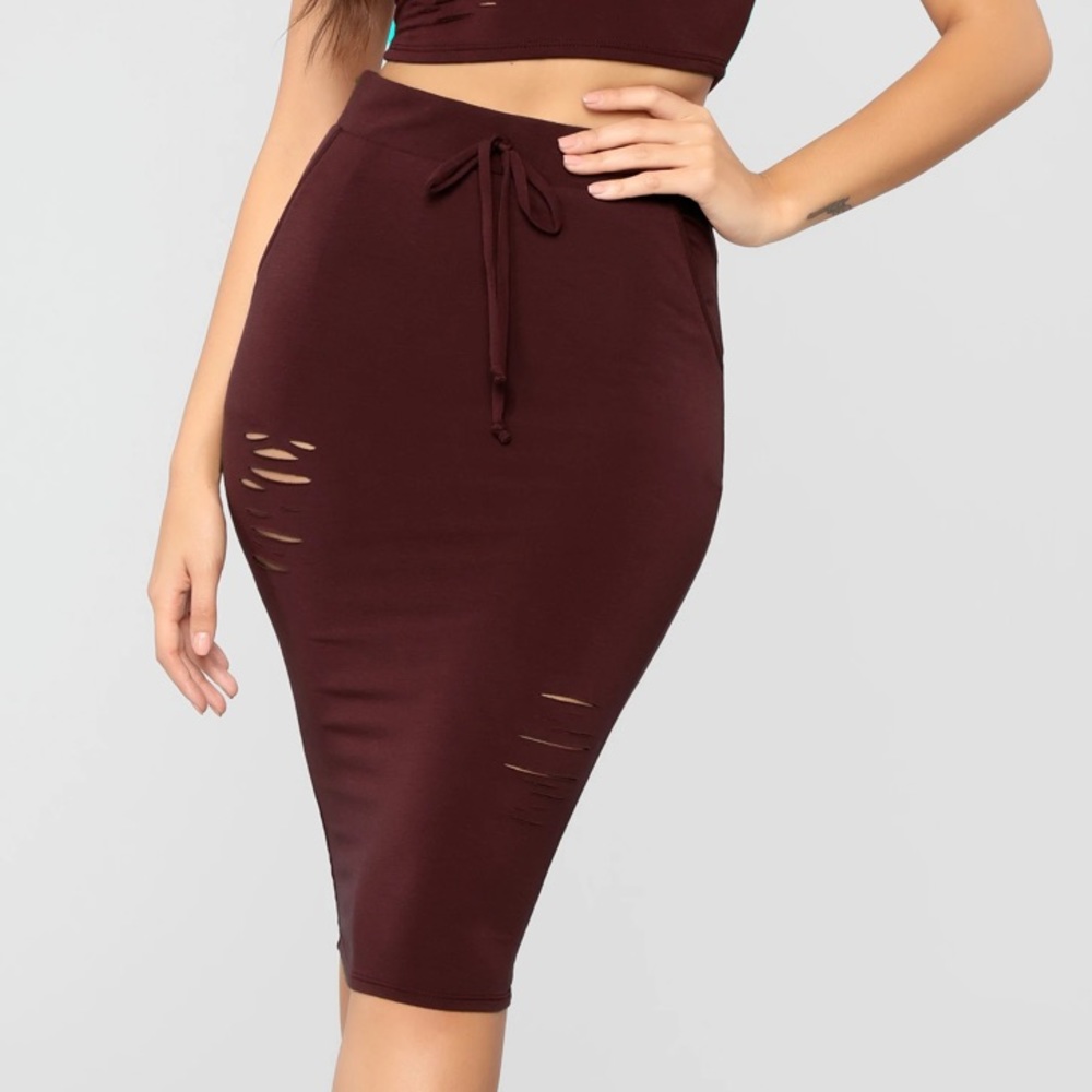 NWT Fashion Nova High waist midi skirt